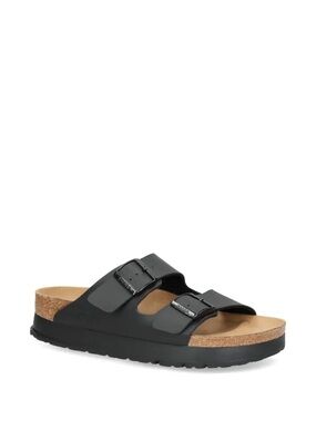 Birkenstock 11 Black Arizona Papillio Two-Strap Platform Sandals